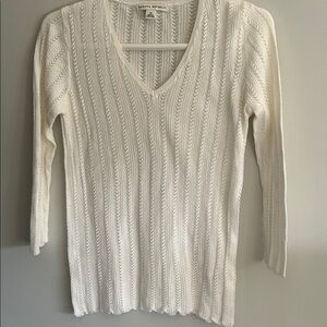 Banana Republic white V-Neck Sweater.
